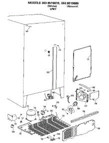 Unit parts for Kenmore Refrigerator 363.9510680 (3639510680, 363 9510680) from AppliancePartsPros.com