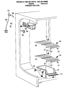 Freezer Section parts for Kenmore Refrigerator 363.9510680 (3639510680, 363 9510680) from AppliancePartsPros.com