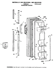 Freezer Door parts for Kenmore Refrigerator 363.9532330 (3639532330, 363 9532330) from AppliancePartsPros.com