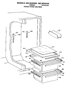 Fresh Food Section parts for Kenmore Refrigerator 363.9532330 (3639532330, 363 9532330) from AppliancePartsPros.com