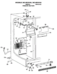Freezer Section parts for Kenmore Refrigerator 363.9532330 (3639532330, 363 9532330) from AppliancePartsPros.com