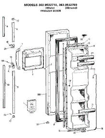 Freezer Door parts for Kenmore Refrigerator 363.9532710 (3639532710, 363 9532710) from AppliancePartsPros.com