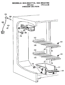 Freezer Section parts for Kenmore Refrigerator 363.9532710 (3639532710, 363 9532710) from AppliancePartsPros.com