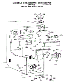 Fresh Food Section parts for Kenmore Refrigerator 363.9532710 (3639532710, 363 9532710) from AppliancePartsPros.com