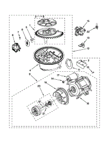 Pump And Motor Parts parts for Kenmore Dishwasher 665.17749K016 (66517749K016, 665 17749K016) from AppliancePartsPros.com