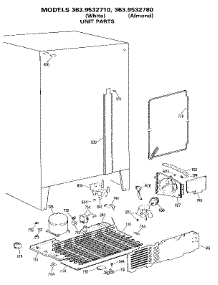 Unit parts for Kenmore Refrigerator 363.9532710 (3639532710, 363 9532710) from AppliancePartsPros.com
