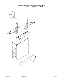 Door And Panel Parts parts for Kenmore Dishwasher 665.15039K112 (66515039K112, 665 15039K112) from AppliancePartsPros.com