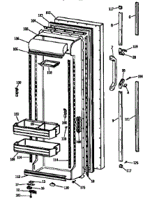 Fresh Food Door parts for Kenmore Refrigerator 363.9532711 (3639532711, 363 9532711) from AppliancePartsPros.com