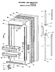 Fresh Food Door parts for Kenmore Refrigerator 363.9532720 (3639532720, 363 9532720) from AppliancePartsPros.com