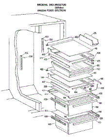 Fresh Food Section parts for Kenmore Refrigerator 363.9532720 (3639532720, 363 9532720) from AppliancePartsPros.com