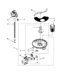 Pump And Motor Parts parts for Kenmore Dishwasher 665.15113K210 (66515113K210, 665 15113K210) from AppliancePartsPros.com