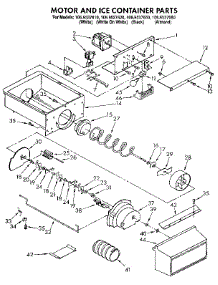 Motor And Ice Container parts for Kenmore Refrigerator 106.9537610 (1069537610, 106 9537610) from AppliancePartsPros.com