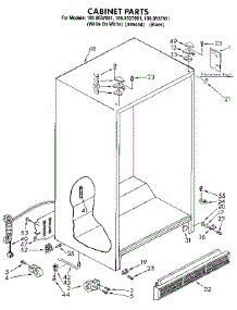 Cabinet parts for Kenmore Refrigerator 106.9537681 (1069537681, 106 9537681) from AppliancePartsPros.com