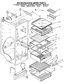 Refrigerator Liner parts for Kenmore Refrigerator 106.9537613 (1069537613, 106 9537613) from AppliancePartsPros.com