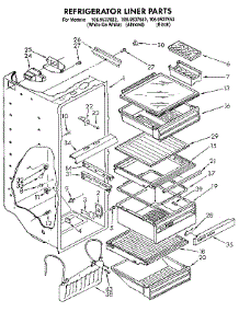 Refrigerator Liner parts for Kenmore Refrigerator 106.9537682 (1069537682, 106 9537682) from AppliancePartsPros.com
