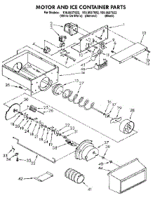 Motor And Ice Container parts for Kenmore Refrigerator 106.9537682 (1069537682, 106 9537682) from AppliancePartsPros.com
