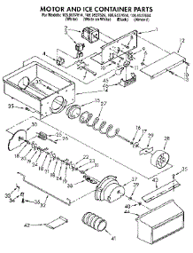 Motor And Ice Container parts for Kenmore Refrigerator 106.9537684 (1069537684, 106 9537684) from AppliancePartsPros.com