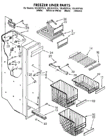 Freezer Liner parts for Kenmore Refrigerator 106.9537684 (1069537684, 106 9537684) from AppliancePartsPros.com