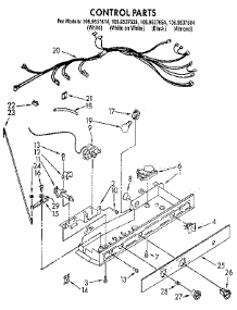 Control parts for Kenmore Refrigerator 106.9537654 (1069537654, 106 9537654) from AppliancePartsPros.com