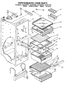 Refrigerator Liner parts for Kenmore Refrigerator 106.9537654 (1069537654, 106 9537654) from AppliancePartsPros.com