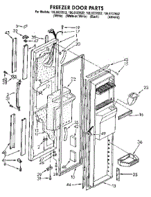 Freezer Door parts for Kenmore Refrigerator 106.9537622 (1069537622, 106 9537622) from AppliancePartsPros.com