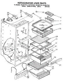 Refrigerator Liner parts for Kenmore Refrigerator 106.9537622 (1069537622, 106 9537622) from AppliancePartsPros.com