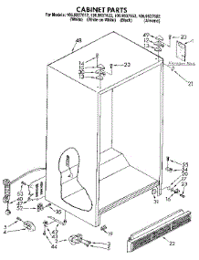 Cabinet parts for Kenmore Refrigerator 106.9537622 (1069537622, 106 9537622) from AppliancePartsPros.com