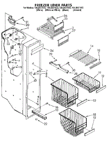 Freezer Liner parts for Kenmore Refrigerator 106.9537623 (1069537623, 106 9537623) from AppliancePartsPros.com