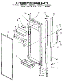 Refrigerator Door parts for Kenmore Refrigerator 106.9537623 (1069537623, 106 9537623) from AppliancePartsPros.com