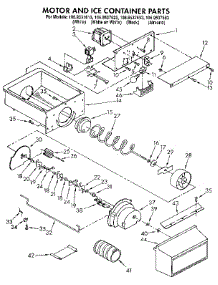 Motor And Ice Container parts for Kenmore Refrigerator 106.9537623 (1069537623, 106 9537623) from AppliancePartsPros.com
