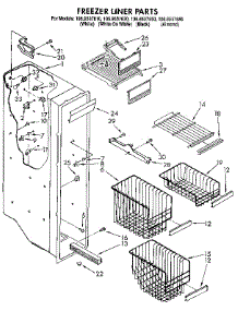 Freezer Liner parts for Kenmore Refrigerator 106.9537620 (1069537620, 106 9537620) from AppliancePartsPros.com