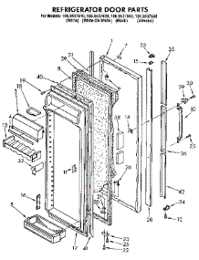 Refrigerator Door parts for Kenmore Refrigerator 106.9537620 (1069537620, 106 9537620) from AppliancePartsPros.com