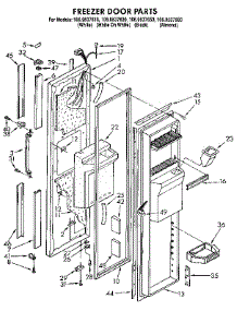 Freezer Door parts for Kenmore Refrigerator 106.9537620 (1069537620, 106 9537620) from AppliancePartsPros.com