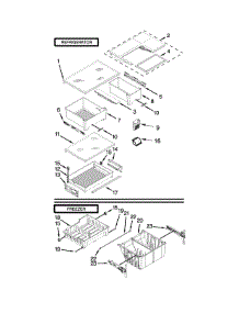 Shelf Parts parts for Kenmore Refrigerator 106.73009510 (10673009510, 106 73009510) from AppliancePartsPros.com