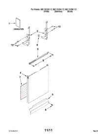 Door And Panel Parts parts for Kenmore Dishwasher 665.13039K112 (66513039K112, 665 13039K112) from AppliancePartsPros.com