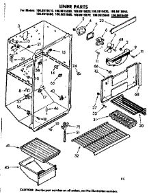 Liner Parts parts for Kenmore Refrigerator 106.8615580 (1068615580, 106 8615580) from AppliancePartsPros.com