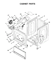 Cabinet Parts parts for Kenmore Dryer 110.70372710 (11070372710, 110 70372710) from AppliancePartsPros.com
