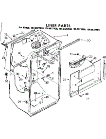 Liner Parts parts for Kenmore Refrigerator 106.8627460 (1068627460, 106 8627460) from AppliancePartsPros.com