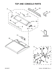 Top And Console Parts parts for Kenmore Dryer 110.C68132413 (110C68132413, 110 C68132413) from AppliancePartsPros.com