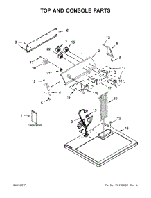 Top And Console Parts parts for Kenmore Dryer 110.C72442512 (110C72442512, 110 C72442512) from AppliancePartsPros.com