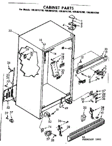 Cabinet Parts parts for Kenmore Refrigerator 106.8615710 (1068615710, 106 8615710) from AppliancePartsPros.com