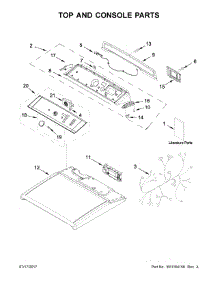 Top And Console Parts parts for Kenmore Dryer 110.69133414 (11069133414, 110 69133414) from AppliancePartsPros.com