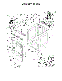 Cabinet Parts parts for Kenmore Dryer 110.61633611 (11061633611, 110 61633611) from AppliancePartsPros.com