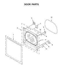 Door Parts parts for Kenmore Dryer 110.61633611 (11061633611, 110 61633611) from AppliancePartsPros.com