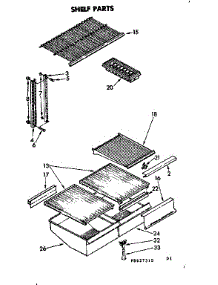 Shelf Parts parts for Kenmore Refrigerator 106.8627380 (1068627380, 106 8627380) from AppliancePartsPros.com