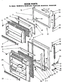 Door Parts parts for Kenmore Refrigerator 106.8615260 (1068615260, 106 8615260) from AppliancePartsPros.com