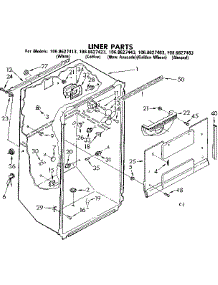 Liner Parts parts for Kenmore Refrigerator 106.8627423 (1068627423, 106 8627423) from AppliancePartsPros.com