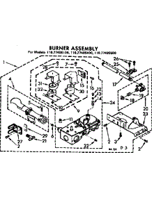 Burner Assembly parts for Kenmore Dryer 110.77405400 (11077405400, 110 77405400) from AppliancePartsPros.com