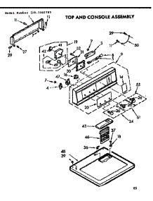 Top And Console Assembly parts for Kenmore Dryer 110.7207703 (1107207703, 110 7207703) from AppliancePartsPros.com