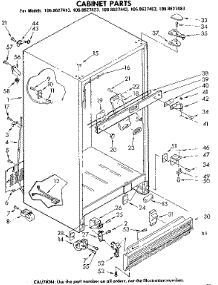 Cabinet Parts parts for Kenmore Refrigerator 106.8627463 (1068627463, 106 8627463) from AppliancePartsPros.com